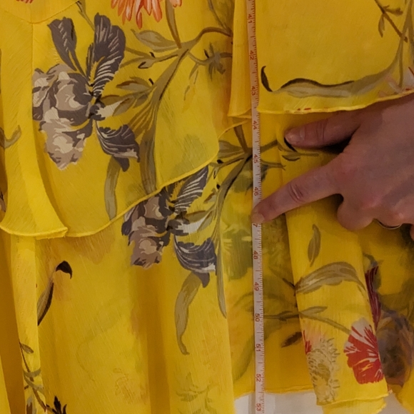 ASOS Warehouse (UK) Yellow Floral Tiered Dress - Picture 16 of 16